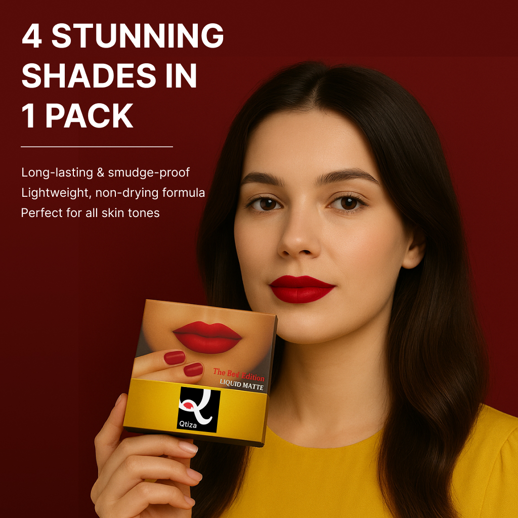 Qtiza Liquid Lipstick, Red edition lipstick Combo of red lipsticks 4 color in one Pack 0