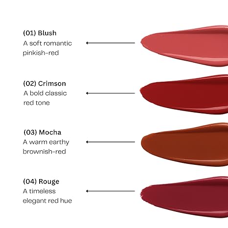 Qtiza Liquid Lipstick, Red edition lipstick Combo of red lipsticks 4 color in one Pack 3